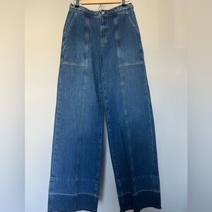 Frame Denim Blue Wide Leg Jeans